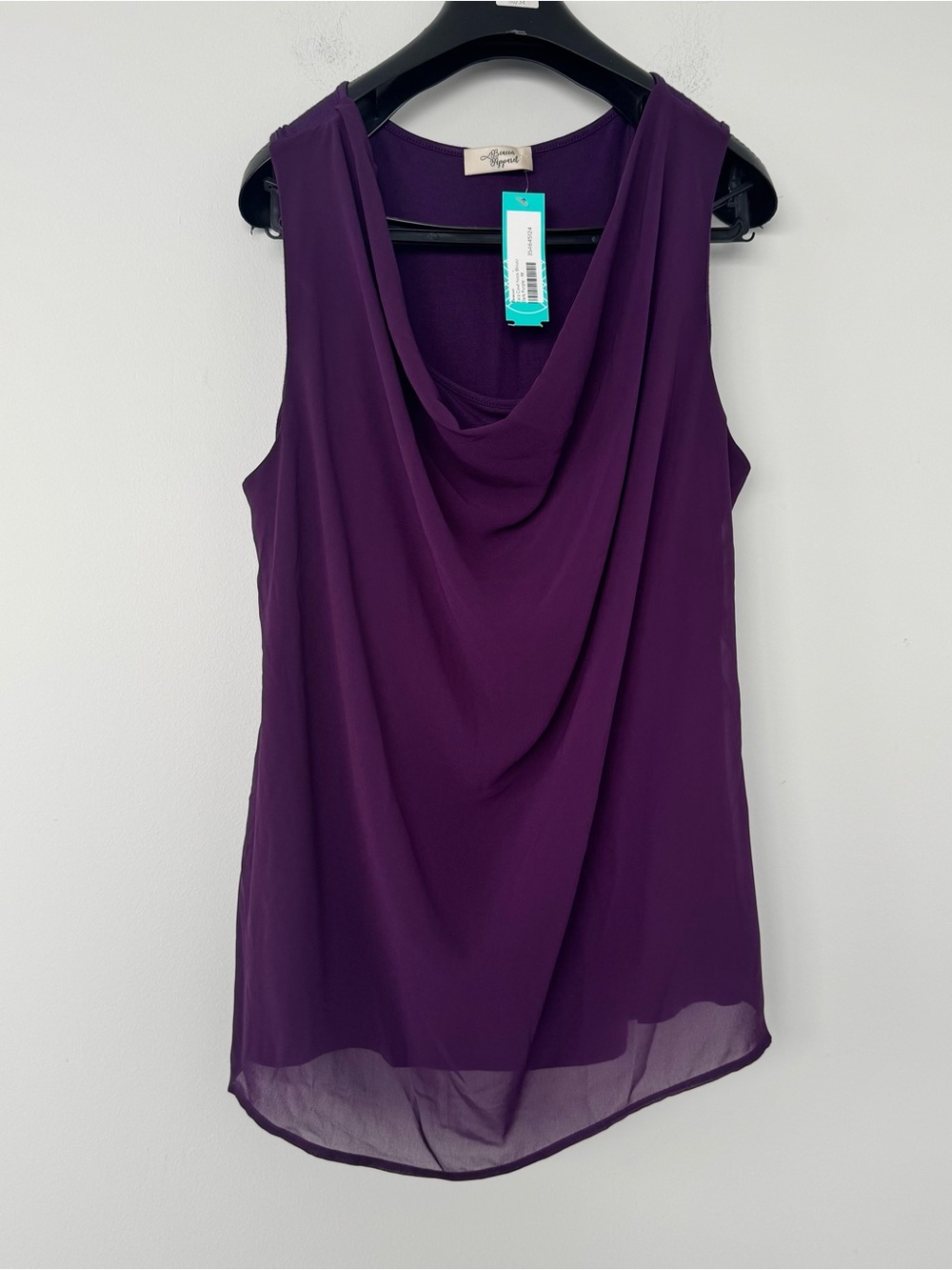 NWT Beacon Apparel Tara Cowl Neck Purple Blouse Top 1X Stitch Fix Made In US